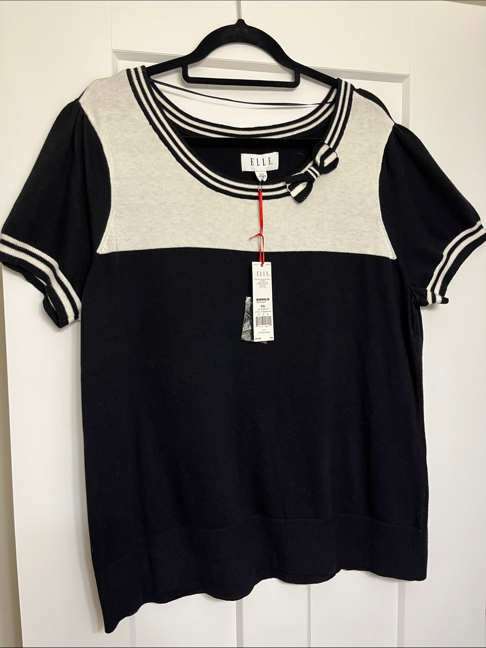 Elle Knit Top with Bow Accent